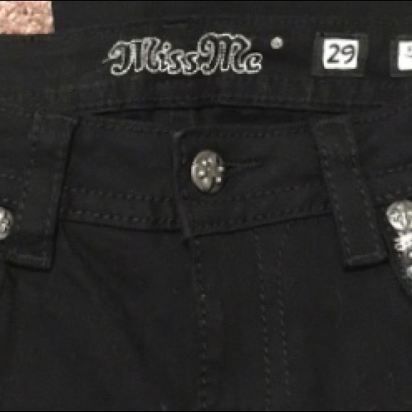 MISS ME BLACK EMBELLISHED SIGNATURE SKINNY JEANS 29 WORN ONCE LIKE, CONDITION - Picture 5 of 6